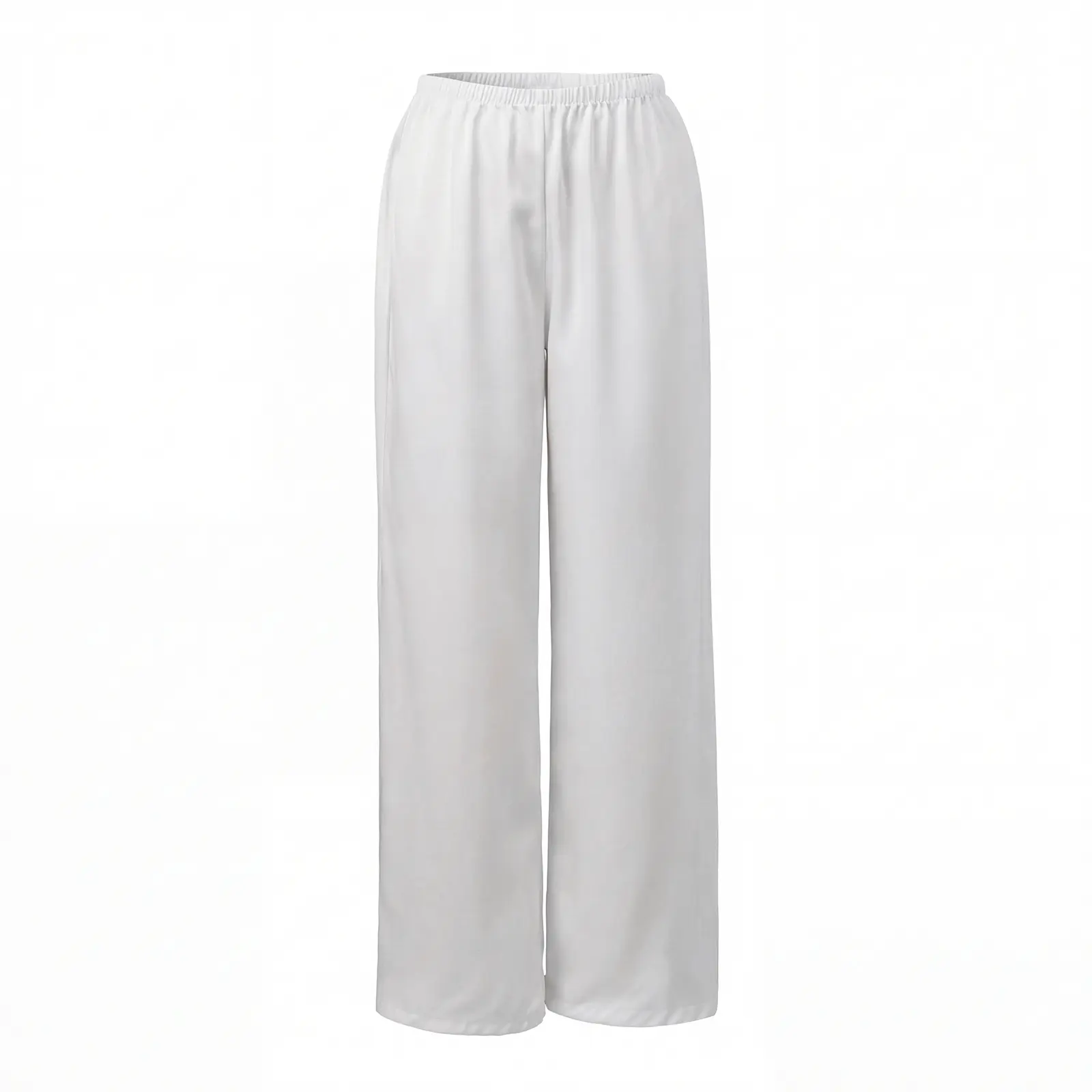 Women's Spring Summer Satin Pants High Waist Solid Color Loose Wide Leg Trousers