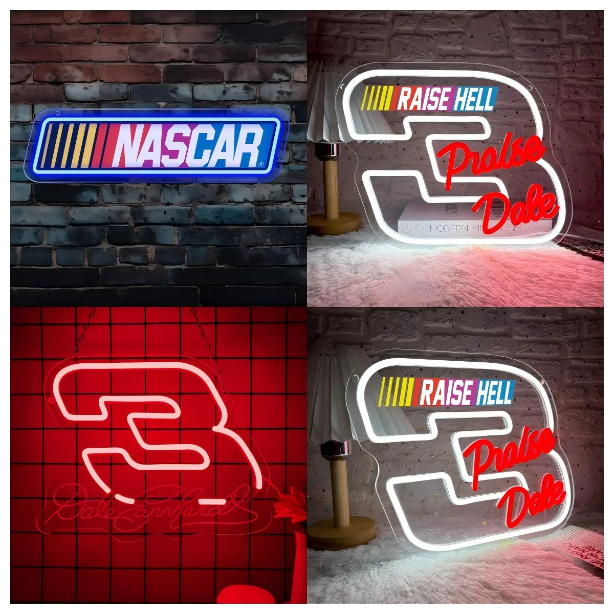 Printed Racing Sign Wall-Mounted Decoration LED Neon Light, USB Powered, Adds Illuminated Decoration to Racetracks and Racing Clubs, Surprise Christmas Gift for Racing Enthusiasts