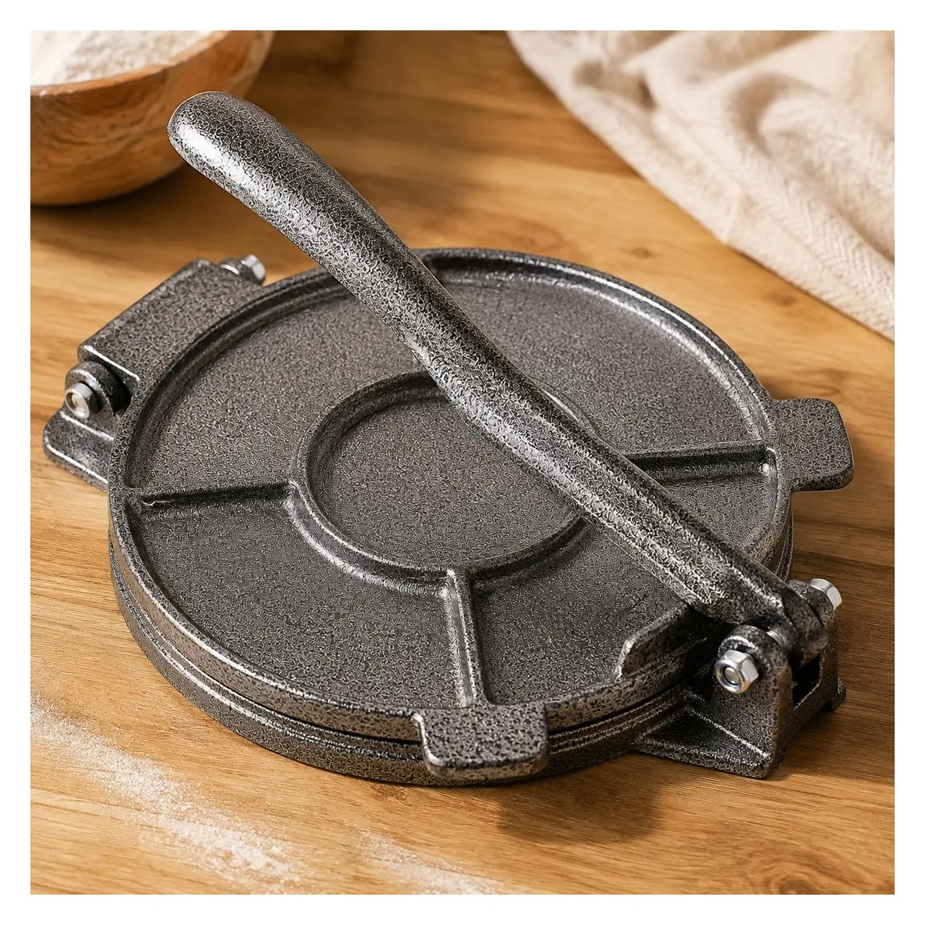 7.5 Inch Cast Iron Tortilla Press Heavy Duty Tortilla Maker for Corn Tortillas Street Tacos Roti Chapati Dumpling Wrappers Empanadas BlackGift