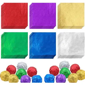 600pcs Foil Candy Wrappers, 4x4 inches DIY Square Package Wrapping Papers for Easter Decorations Chocolate Candy Packaging
