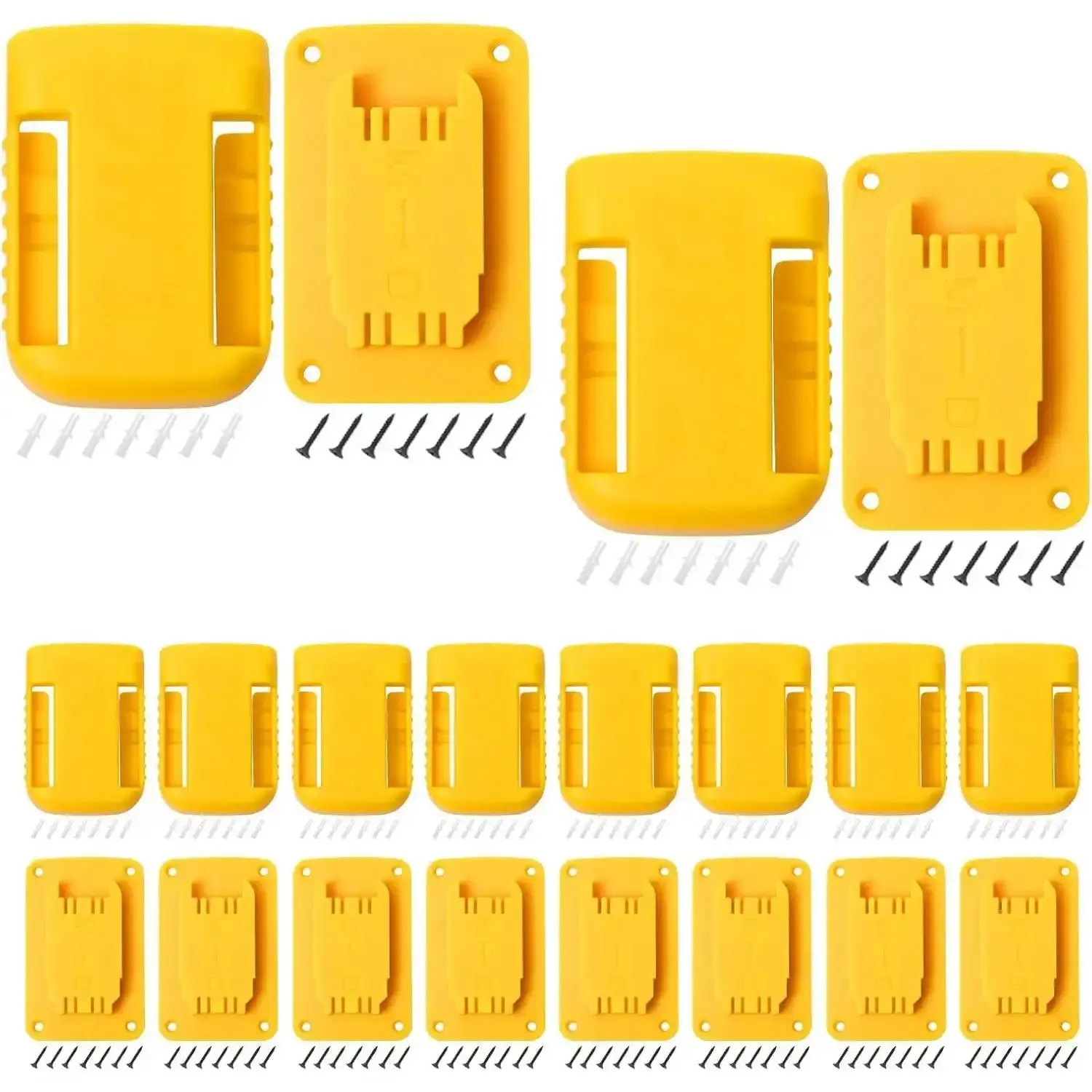 Tool Holders and Battery Holder for Dewalt 20v Wall Mount Hanger Battery Drill Tool Storage Shelf for Milwaukee M18(Yellow)