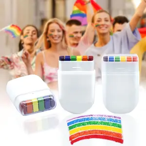 2026 World Cup Rainbow Face Paint,6 Color Face Paint Makeup Rainbow Body Markers Events Festival Celebrations Party