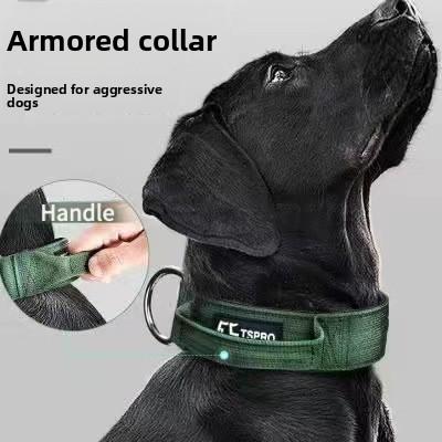 Heavy Duty Dog Collar with Titanium Eagle Clasp – Dual Breathable Design, No Neck Strain for Large Breeds