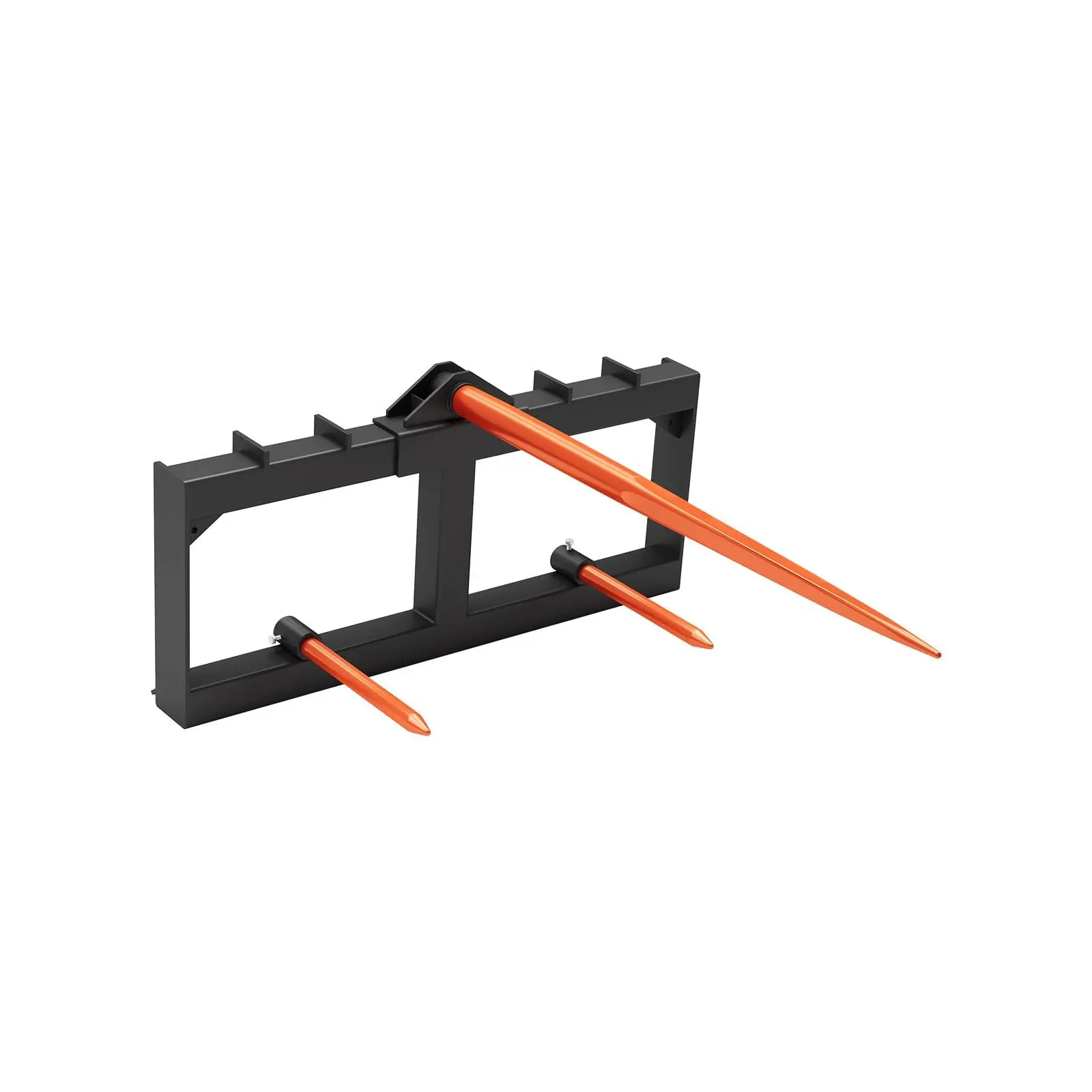 49" Hay Bale Spear Attachment – 3000LBS Capacity Skid-Steer Quick Attach Spike Forks with 1pc 49" Hay Spear and 2pcs 17" Stabilizer Spears for Tractors & Skid-Steers
