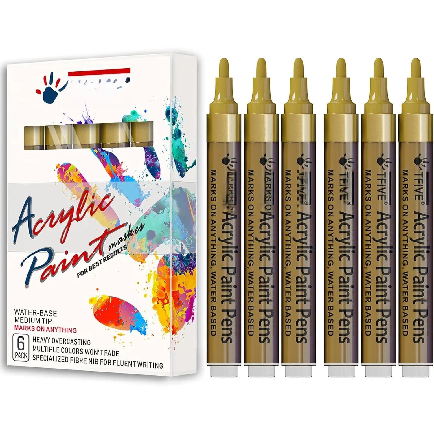 Permanent Medium-Tip Markers, 6-Count Pack Office Marking Tool for Writing & Correction Supplies