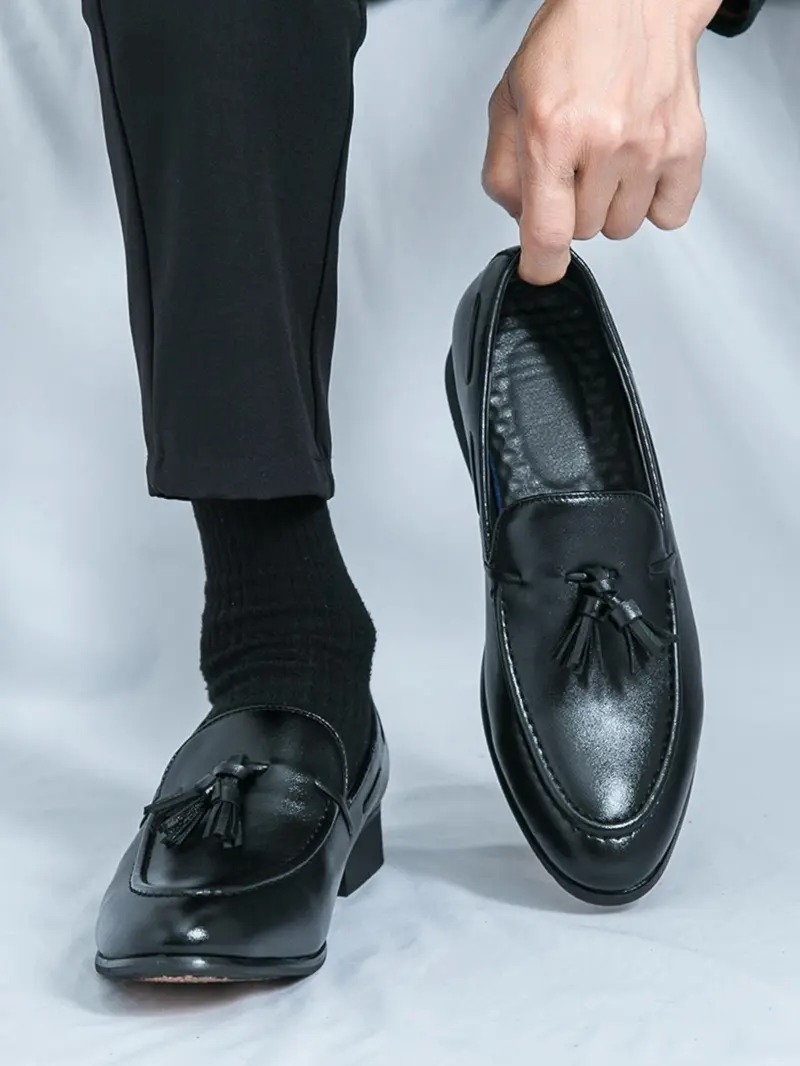 Men's Fringe Casual Shoes, Elegant Business Oxford, Slip-On Formal Footwear, Lightweight Comfortable Fashion, Perfect for Weddings and Parties