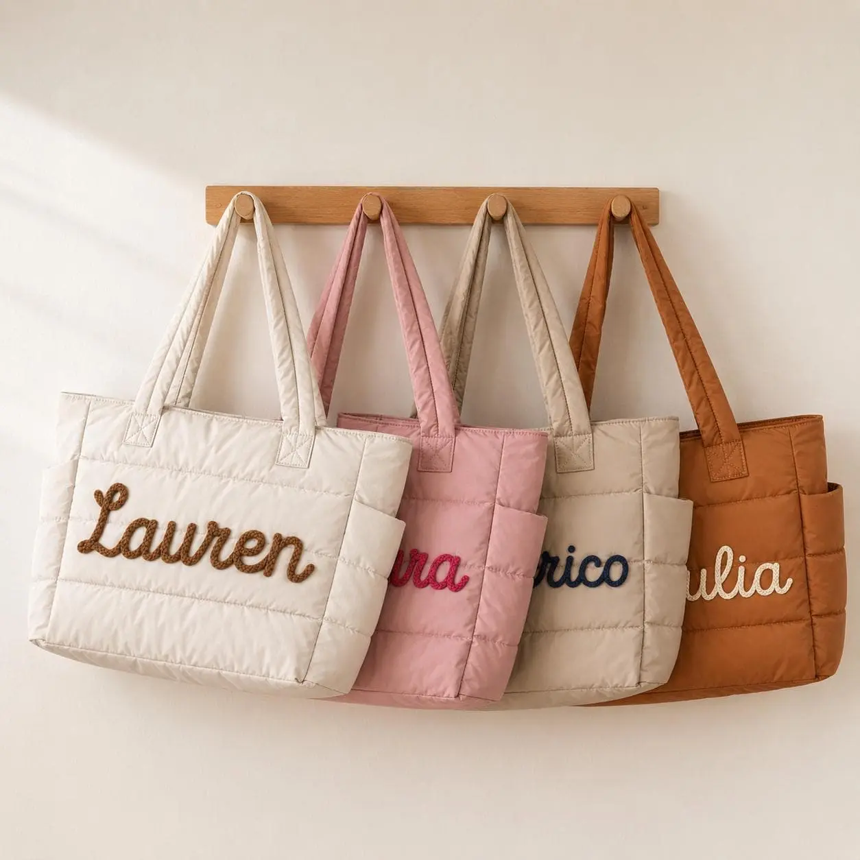 AS1038 Customized Name Exclusive Tote Bag Personalized DIY Accessories Portable Shoulder Bag Birthday and Holiday Special Gifts