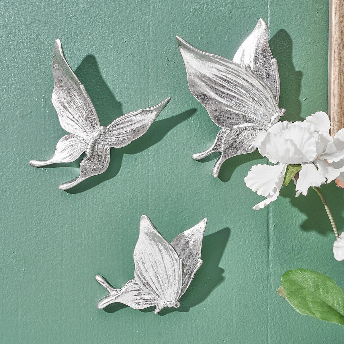 Butterfly Shaped Hanging Decor, 5 Counts/set Creative Resin Butterfly Wall Art Hanging Ornament, Wall Decor for Home Living Room Bedroom, Hangable