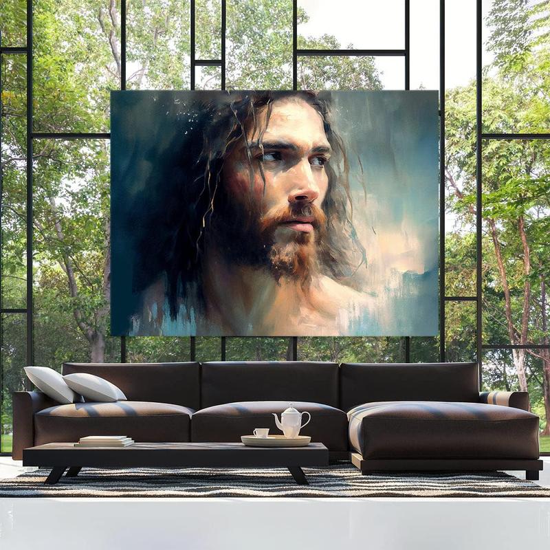 1 Count Sense Canvas Jesus 1 Canvas Art - Home Decor Wall Art Print Poster Painting Large 16x12inch Frameless