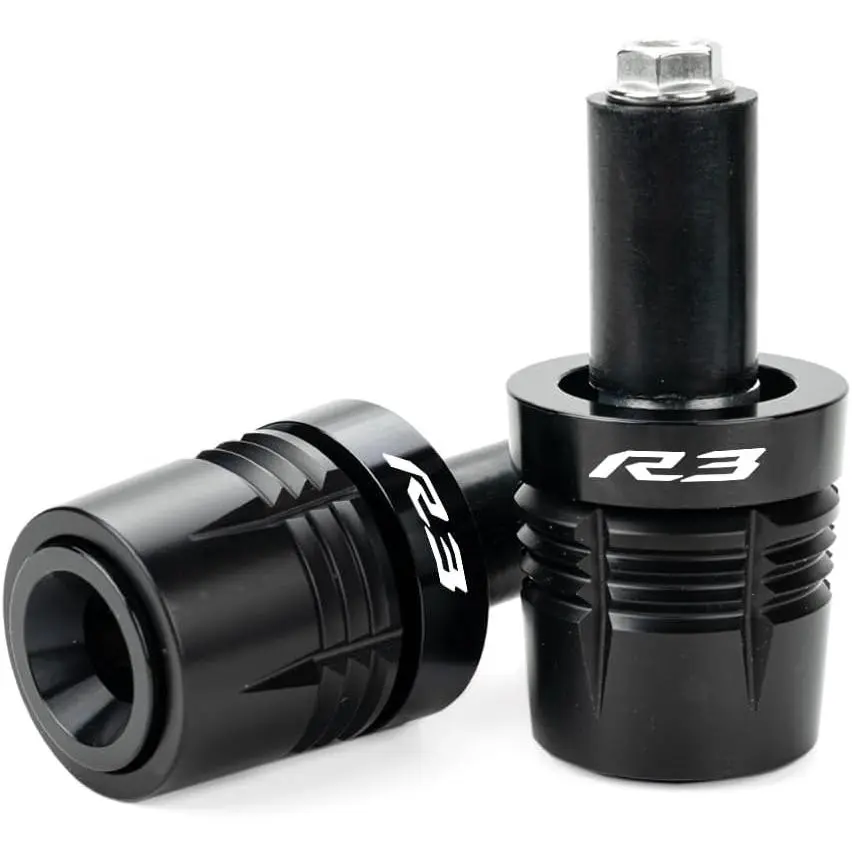 MOWOK Fit for Yamaha R3 YZF-R3 YZFR3 YZF R3 2015-2019 2020 2021 2022 2023 2024 2025 2026 Motorcycle Accessories Handle Bar Ends Handlebar Grips Plug Caps Balance Pad (Black)