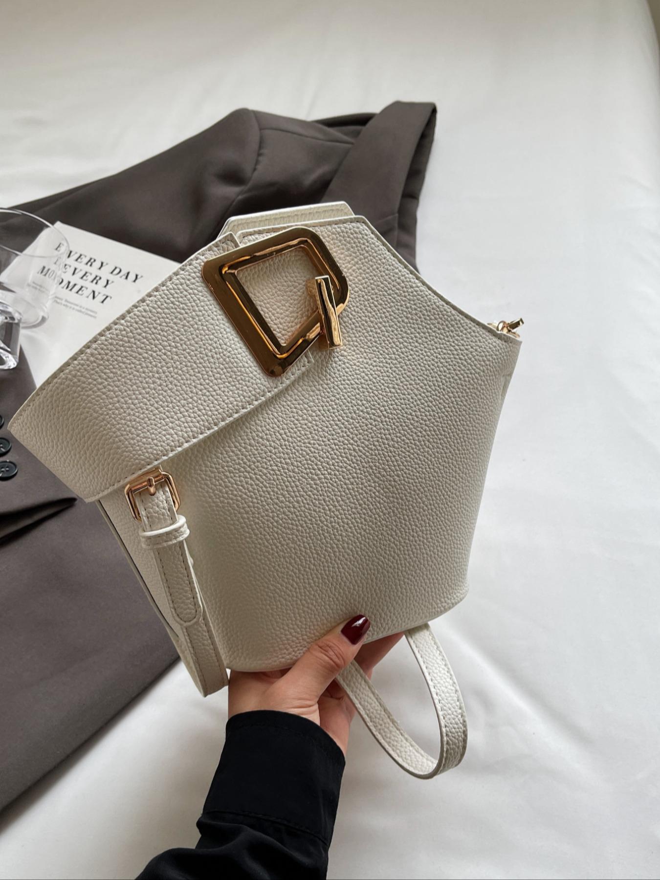 Women's Fashionable Plain Color Handbag (1 Piece), Casual Pu Leather Zipper Handbag with Bag Strap for Daily Used, Trendy Versatile High-quality Daily Commuting Bag, Girl Fashionable Shopping Bag, Casual Handbag Satchel