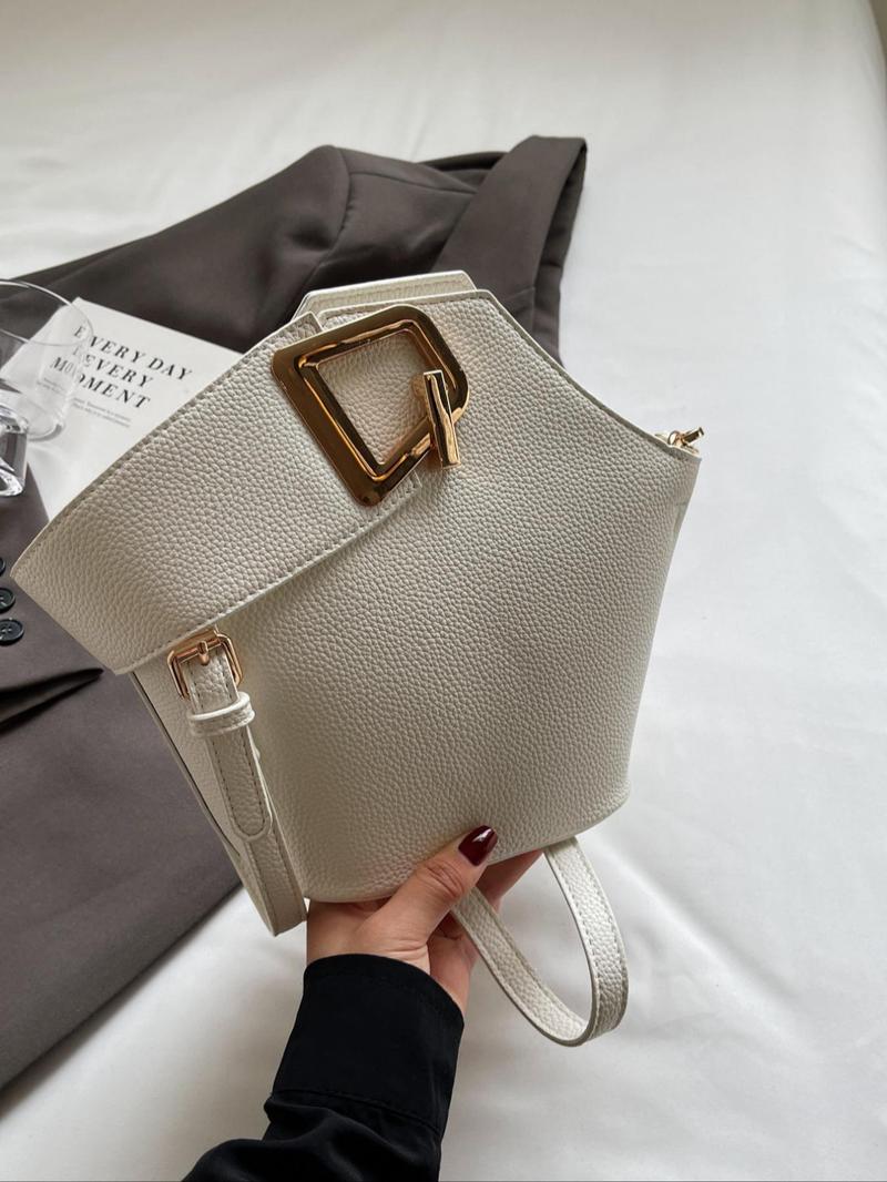 Women's Fashionable Plain Color Handbag (1 Piece), Casual Pu Leather Zipper Handbag with Bag Strap for Daily Used, Trendy Versatile High-quality Daily Commuting Bag, Girl Fashionable Shopping Bag, Casual Handbag Satchel