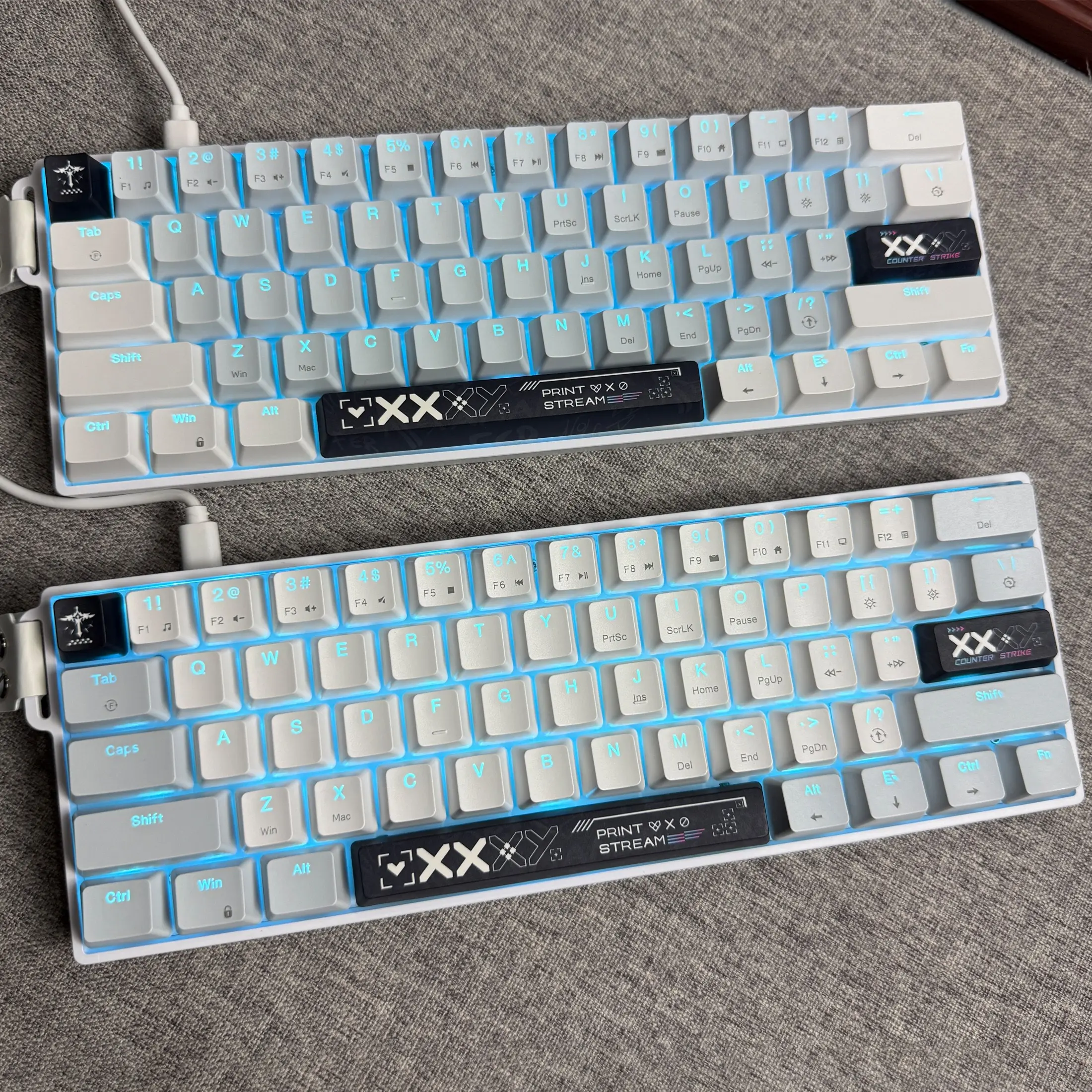 Portable Gaming Keyboard, 60% Compact Mini Keyboard with 61 Keys, Blue & Switches, Wired, Ambidextrous, for PC Laptop Windows Gamers