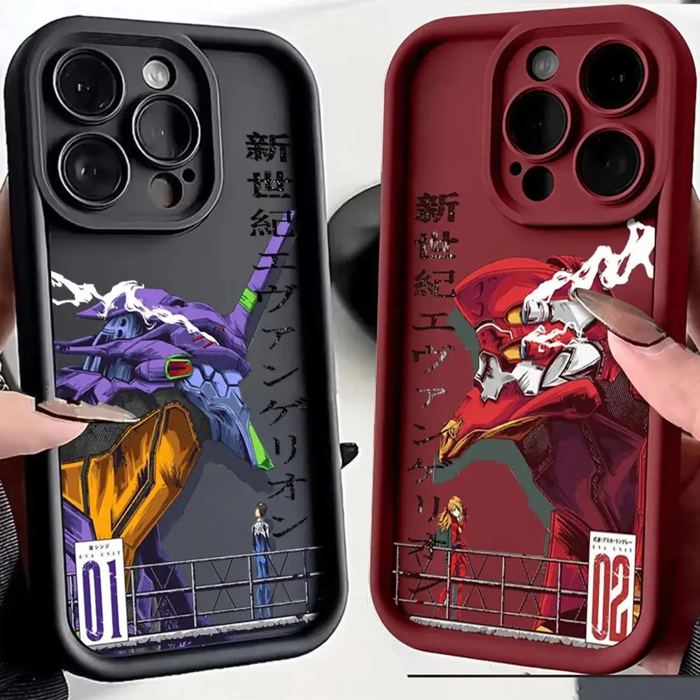 Anime EVA E-Evangelions Phone Case for IPhone 17 16 15 14 13 12 11 Pro Max Plus Soft TPU Back Cover, Smartphone, Handheld, Shell