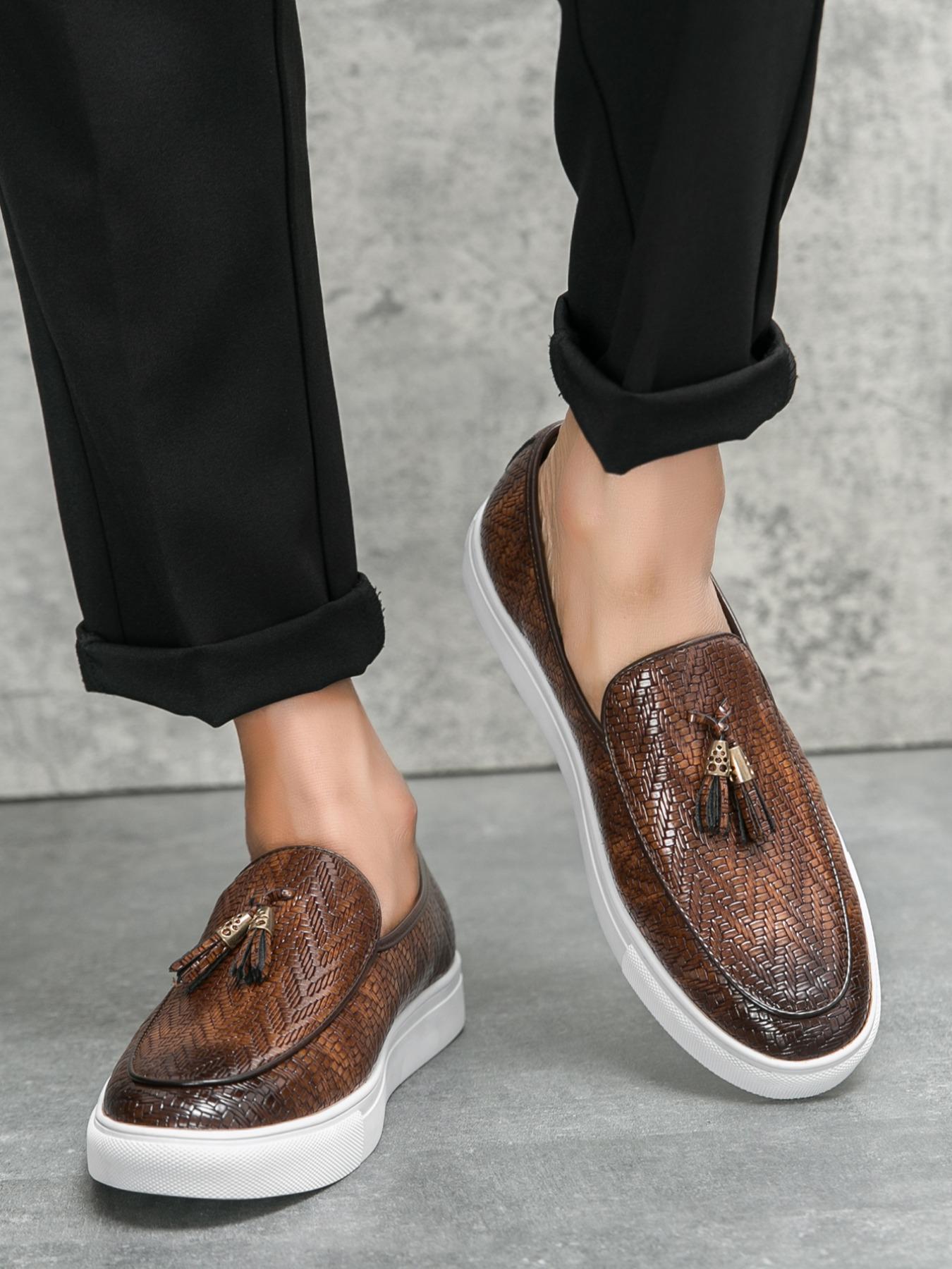 Men's Fashionable Plain Color Slip-on Loafers, Low Top Loafers, Casual Comfortable Flat Shoes for Daily Wear, Lightweight Breathable Shoes for All Seasons, Boy