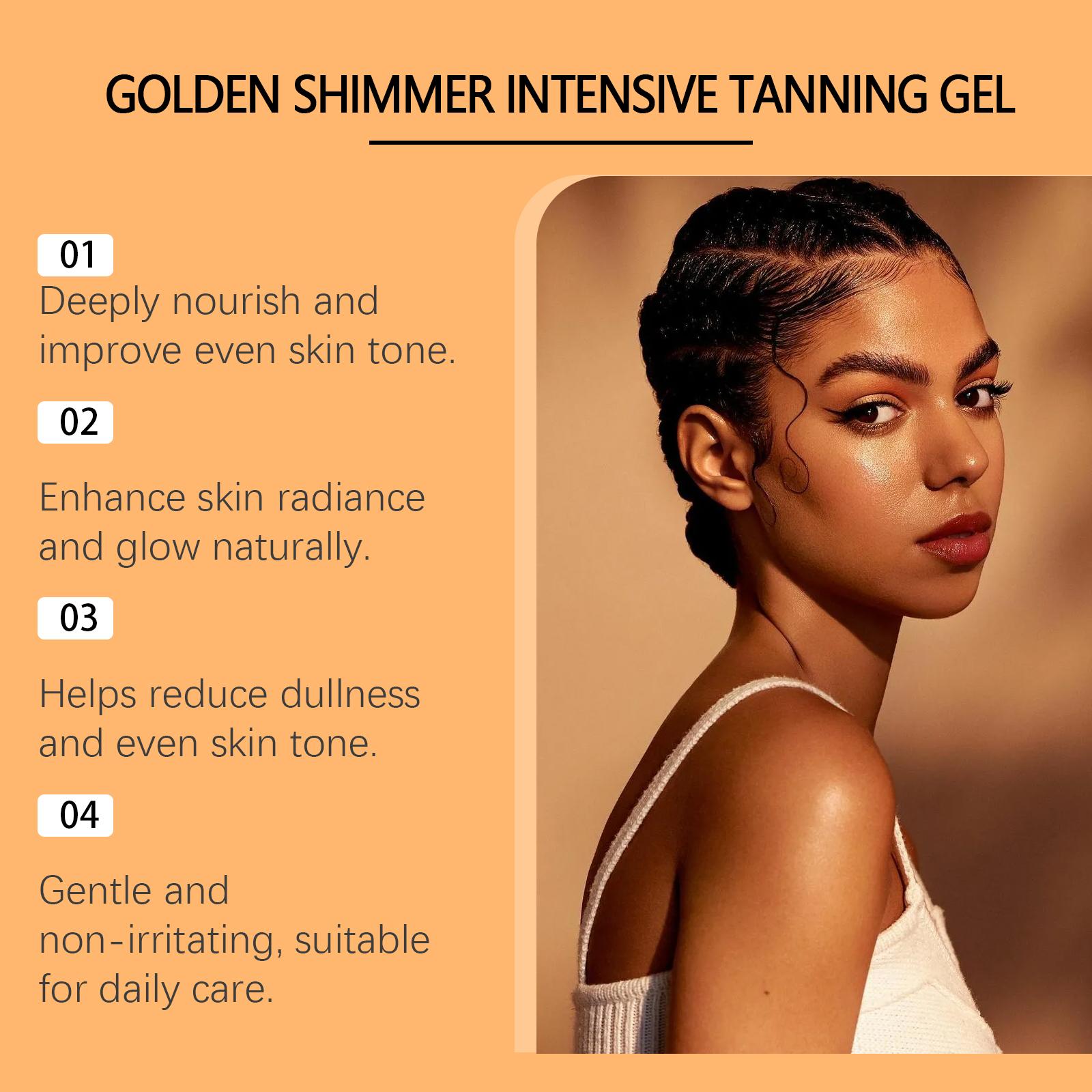 OCEAURA Golden Shimmer Tanning Gel, Sesame & Calendula Dual Care, Mica Shimmer No Color Transfer, Deep Nourishment Natural Radiance, Non-Greasy Fast Absorbing for All Skin