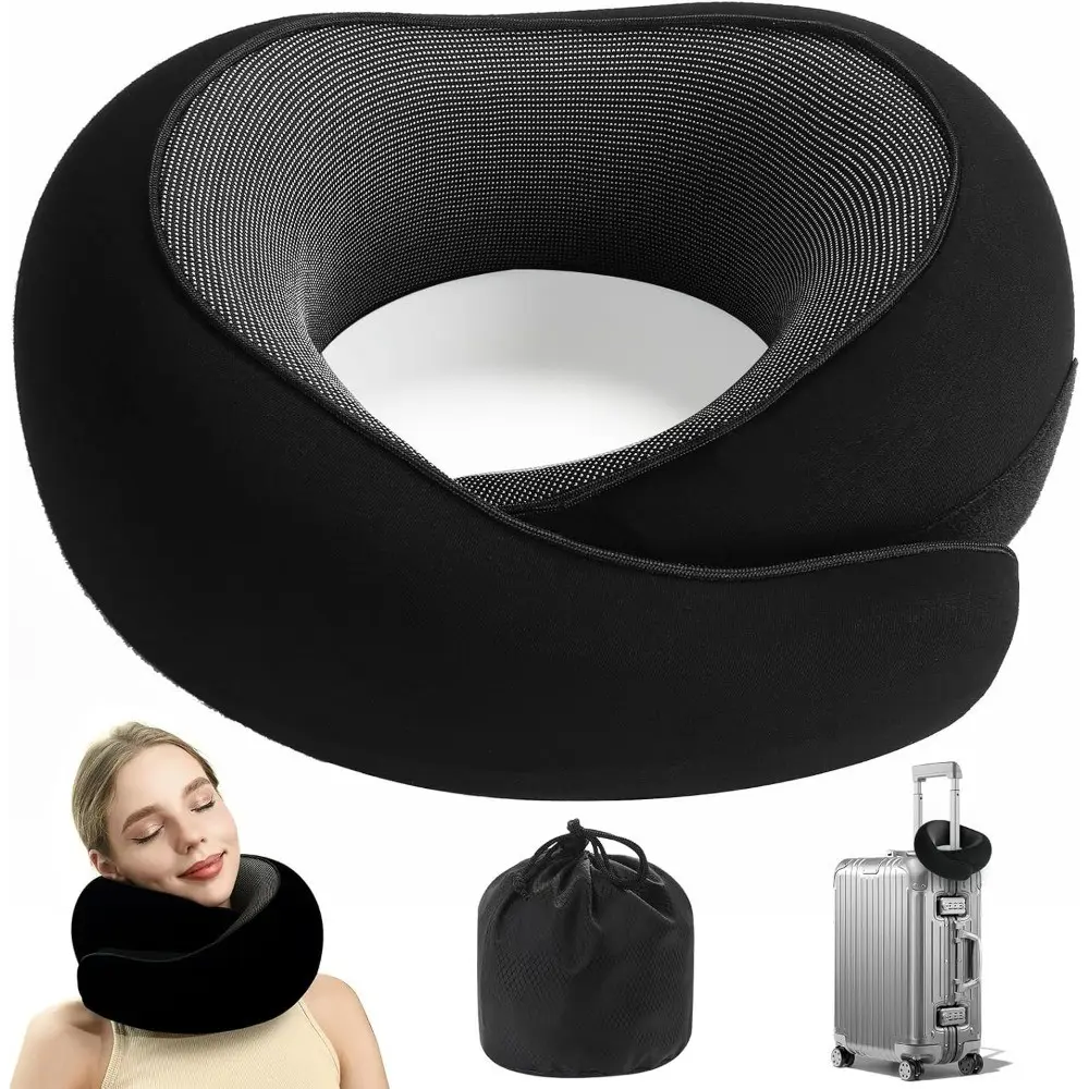 Memory Foam Neck Travel Pillow, Comfortable for Airplanes, Cars, and Home, Compact and Ergonomic Design, Ideal for Adults