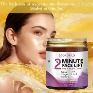 2-Minute Facial Lifting Cream with Collagen, Day and Night Use, All-Day Hydration, Continuous Care, 80g, Single Item Pack