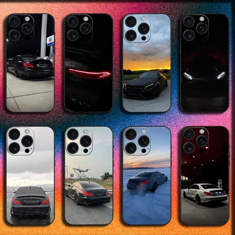 Mercedes Sport Car Phone Case Cool Soft Black Cover Compatible with iPhone 11-16 Pro Max/Plus & Samsung Galaxy S23-S25