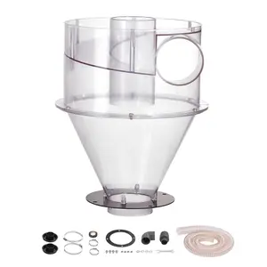 VEVOR Cyclone Dust Separator, 4" Retrofit Cyclone Separator for Dust Collectors, ABS Dust Deputy With 2" Hole O. D. Connector Hose for Wet/Dry Shop Vacuums, Fits 5-10 Gallon Tank (Tank Exclude)