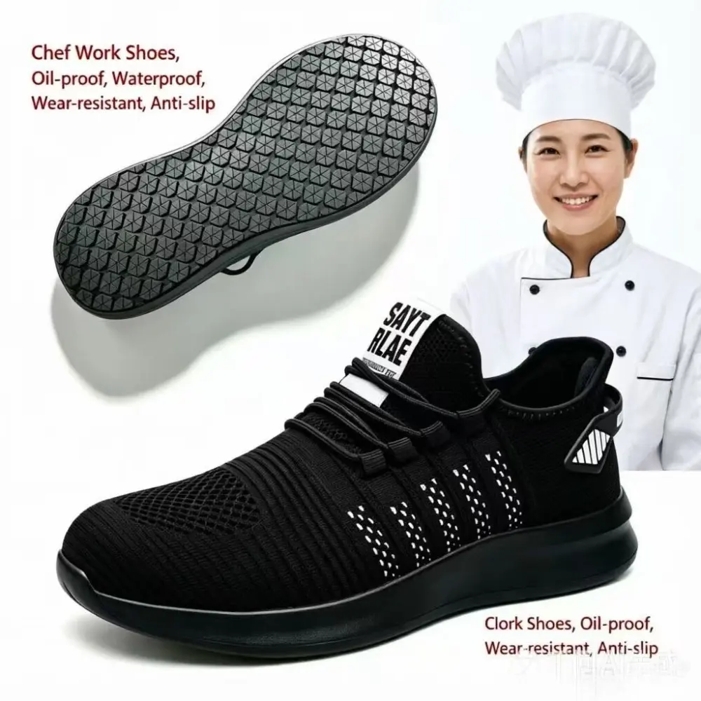 New Men's and Women's Chef Shoes Are Waterproof, Anti Slip, Shock-absorbing, Non Slip, Wear-resistant, Casual Work Shoes
