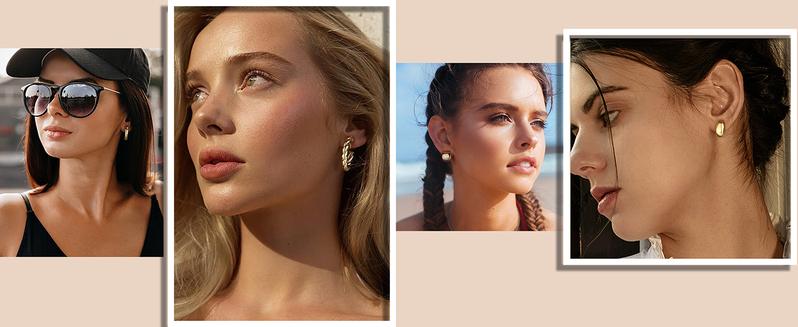 CASSIECA Clip on Earrings for Women Clip on Hoop Earrings Trendy Twisted Chunky Hoop Clip Earrings Hypoallergenic Non Pierced Earrings Jewelry