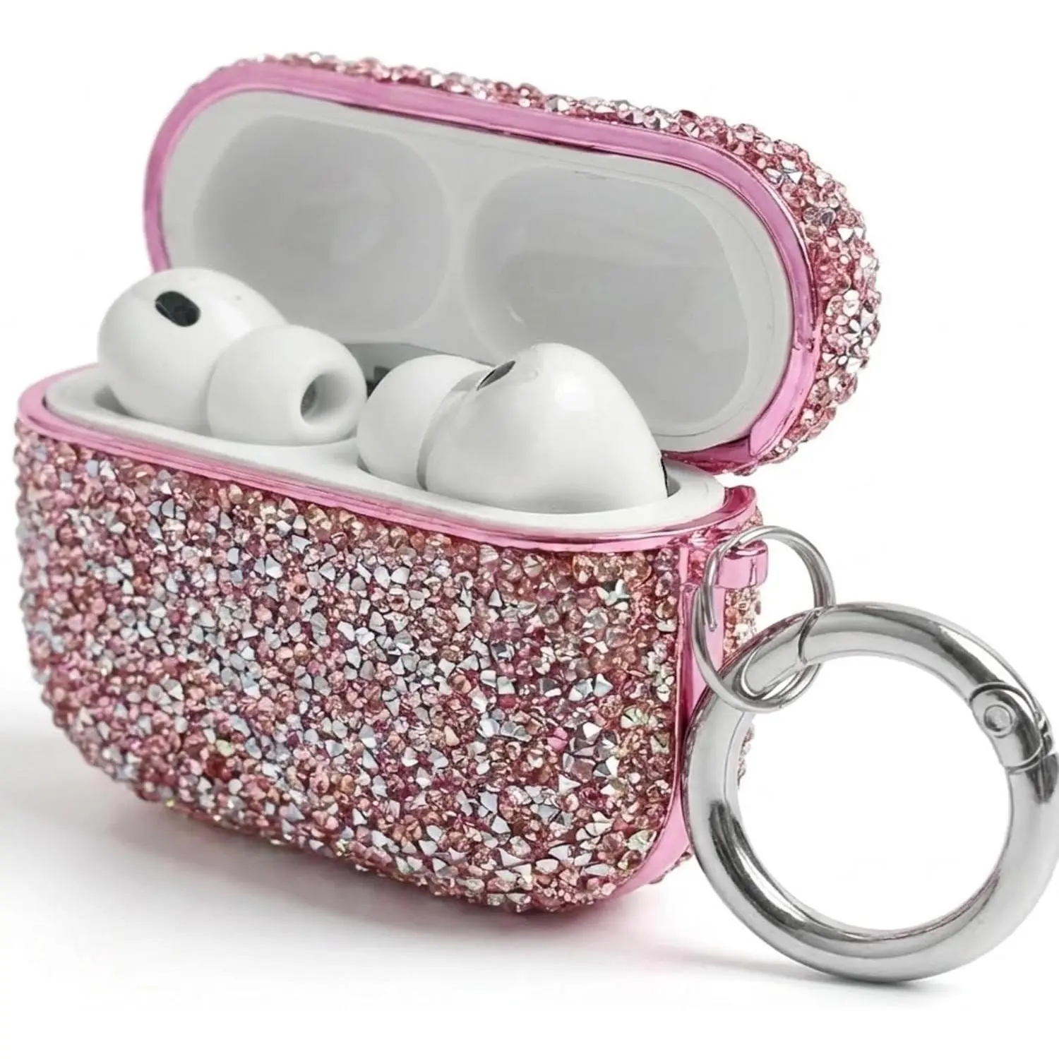 Cases for  AirPods Pro 4 3 2 1  AirPodsPro  AirPodsPro2 Pro3 ,Cute Bling Hard Air Pods Case |   with Keychain |   Sparkly Rhinestone AirPods Pro  Cases for Women Girl