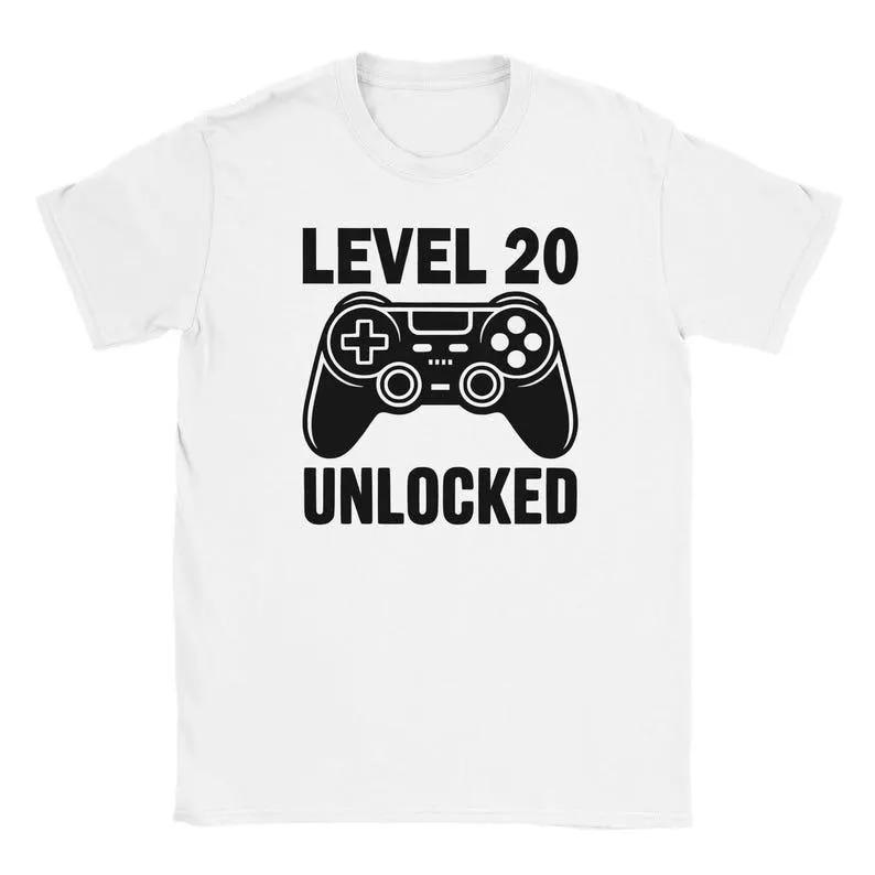 20th Birthday Gamer Funny T-Shirt, Unisex Casual Tee, Ideal Gift for Gamers & Birthday Celebrations