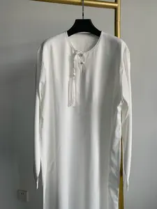 Luxurious Oman Long Robe for Men, Embroidered Design with Front Tassels, Traditional Formal Wear, Ideal for Special Occasions