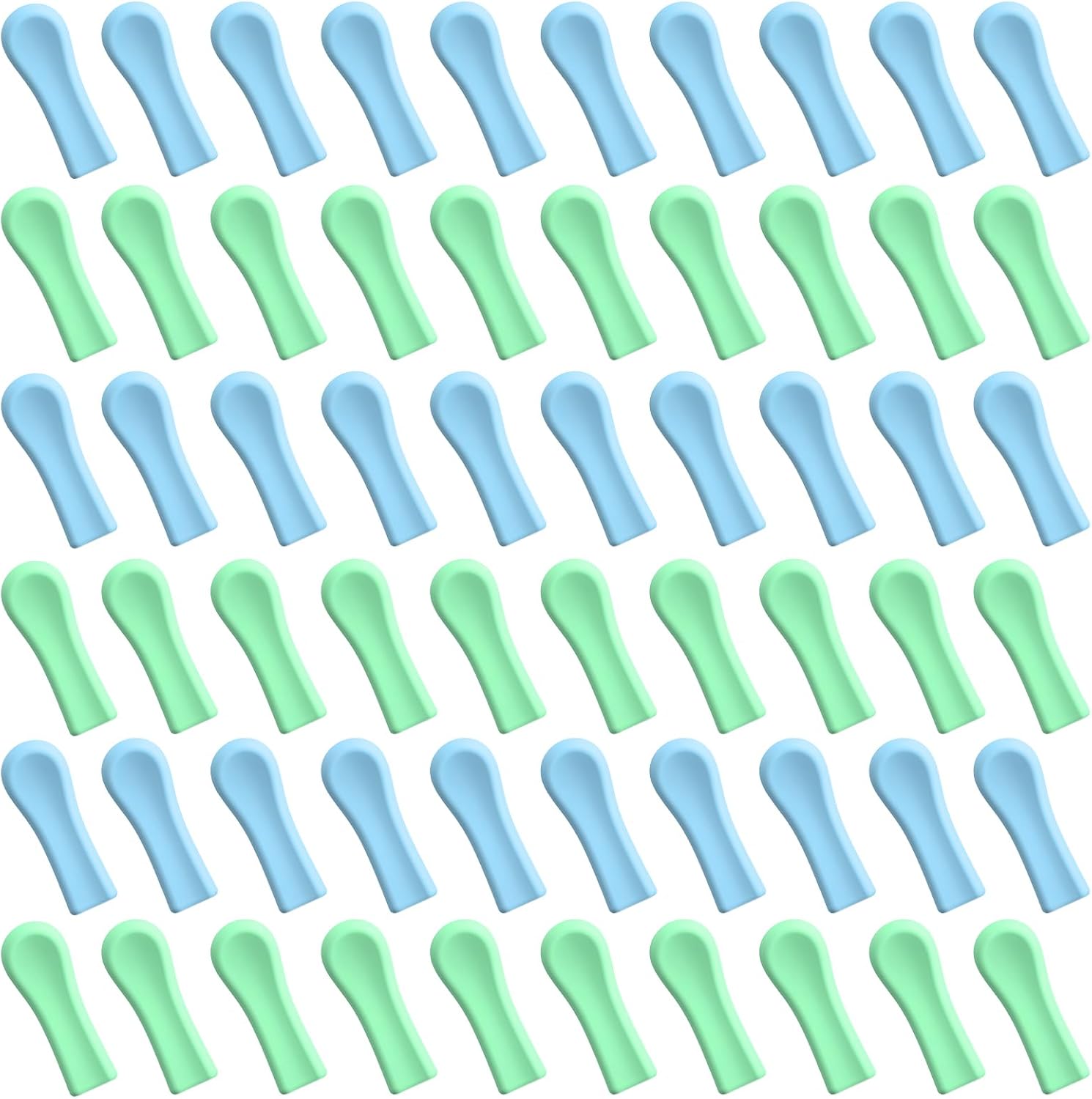 60 Pieces Ear Cleaner Tips-Ear Cleaner Replacement Tips, Ear Spoon Tips, Silicone Soft Cleaning Reuse Cap for Ear Wax Removal Tool Accessories (Blue & Green)