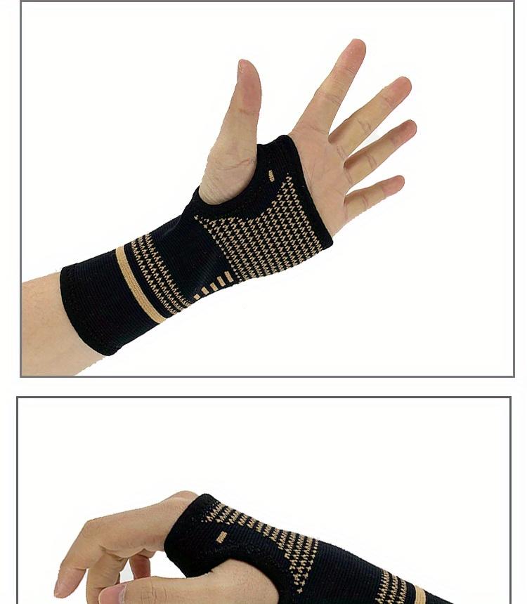 Copper-colored wrist compression sleeve (1 piece), elastic wrist support sleeve, wrist and hand compression sleeve, suitable for sports, gym workouts, typing, and daily activities