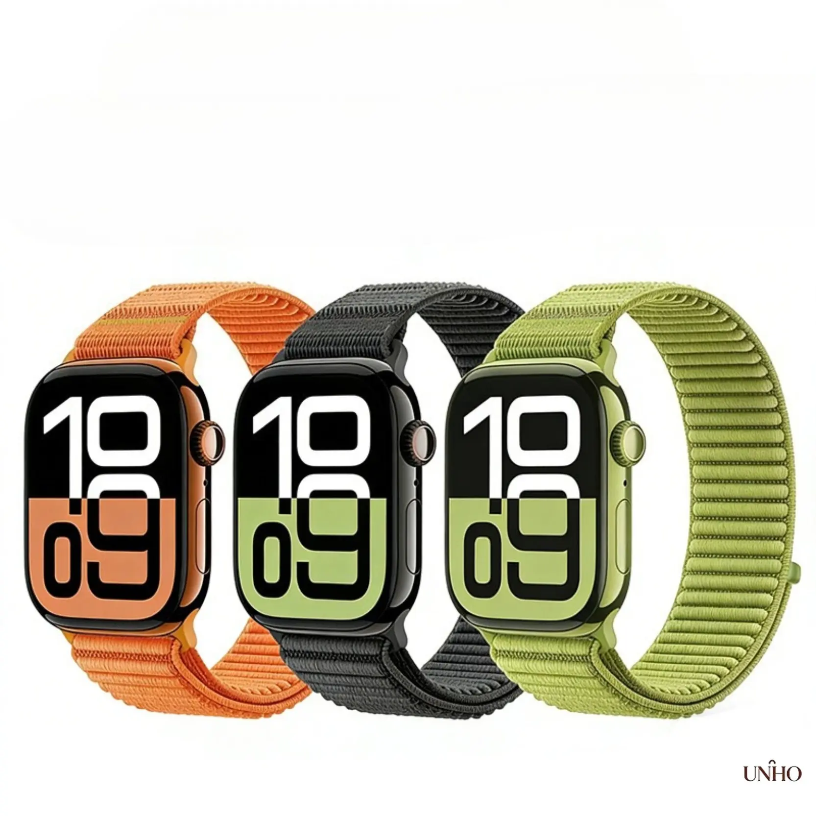 Velcro Nylon Braided Watch Strap Compatible With Apple Watch Series 11, Series 10 & Series 9, Adjustable Sport Replacement Band