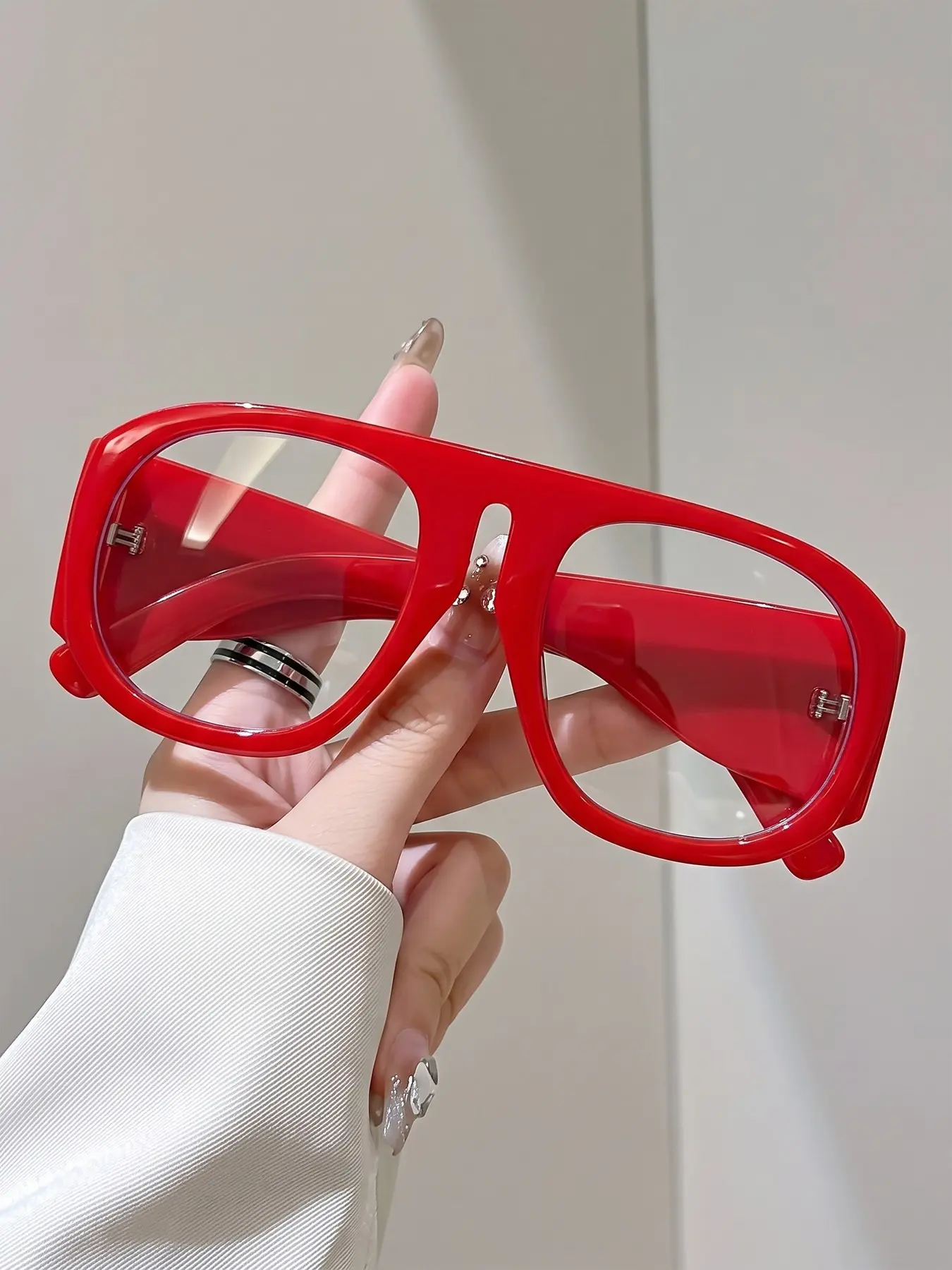 GIGULA New Large Frame Retro Sunglasses Unisex, Street Style Club Party Daily Wear Trendy Blue Light Blocking Glasses