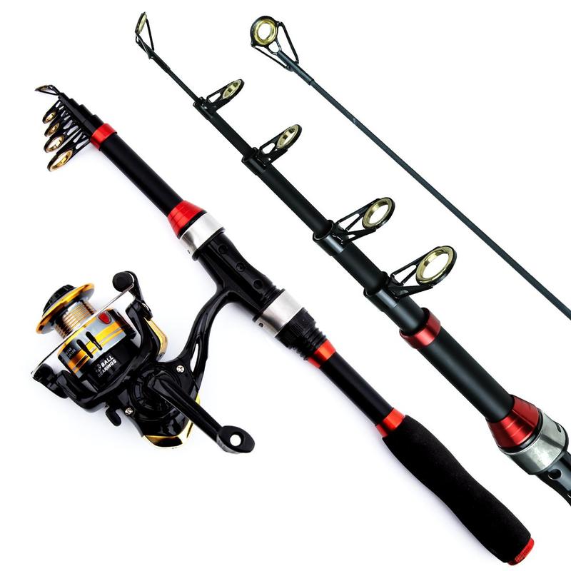 1.8m Telescopic Fishing Rod & Spinning Reel & Fishing Bag & Fishing Lure Kit, Portable Outdoor Fishing Accessories Set, Fishing Gear Set, Fishing Tackle Kit