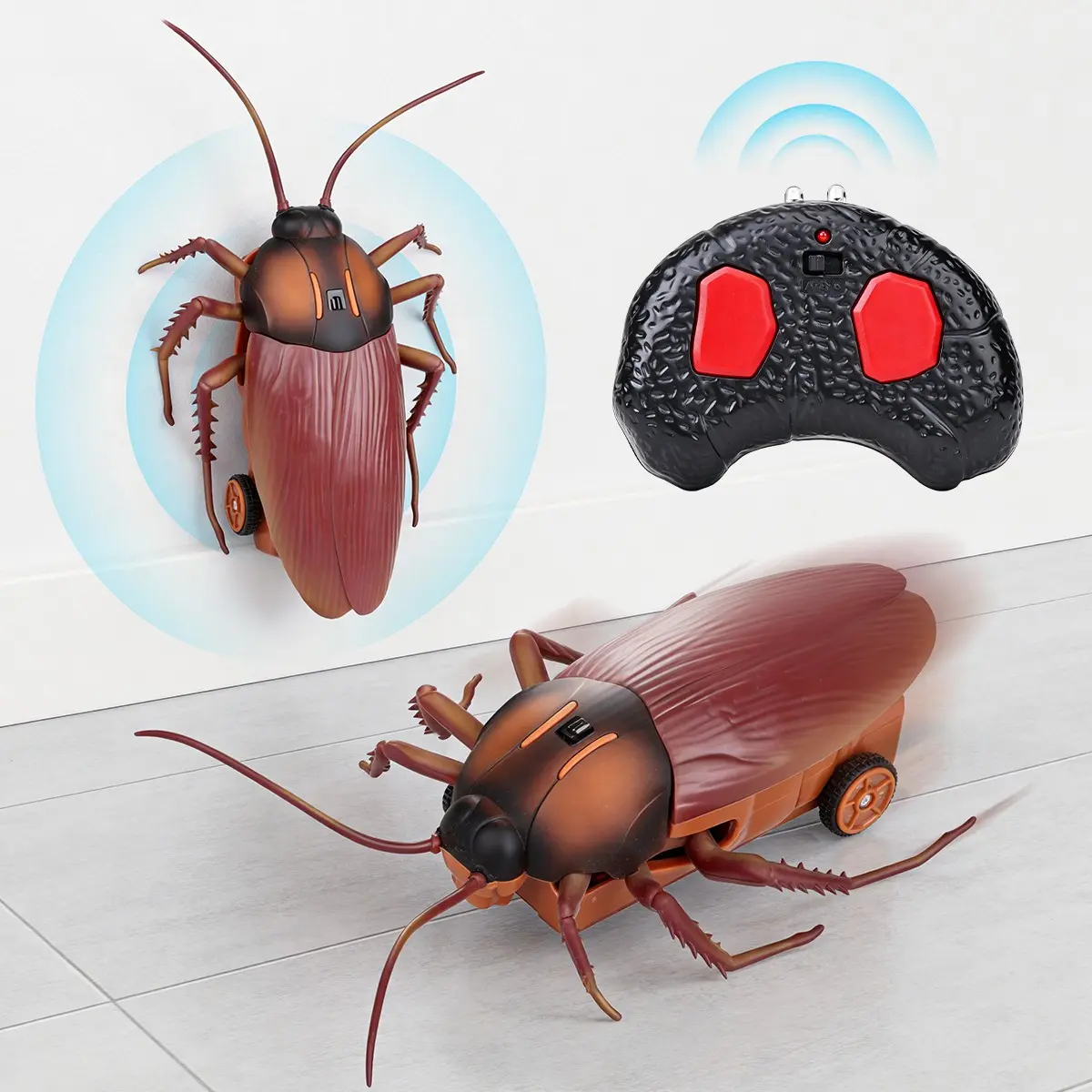 Simulation Remote Control Cockroach, Novel Horror Electronic Sensor Animal Toy Model, Creative Halloween April Fools Gift