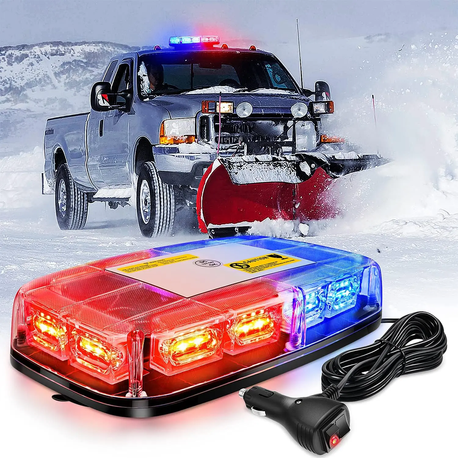 Nilight 12-Inch Roof Top Strobe Light Bar - 48-LED Array, Strobe Module, Magnetic Car Mount, Optical Lens, 12V-24V Hazard Safety Device, Accessories for Construction Veh. to Enhance Visibility, Flash Modes