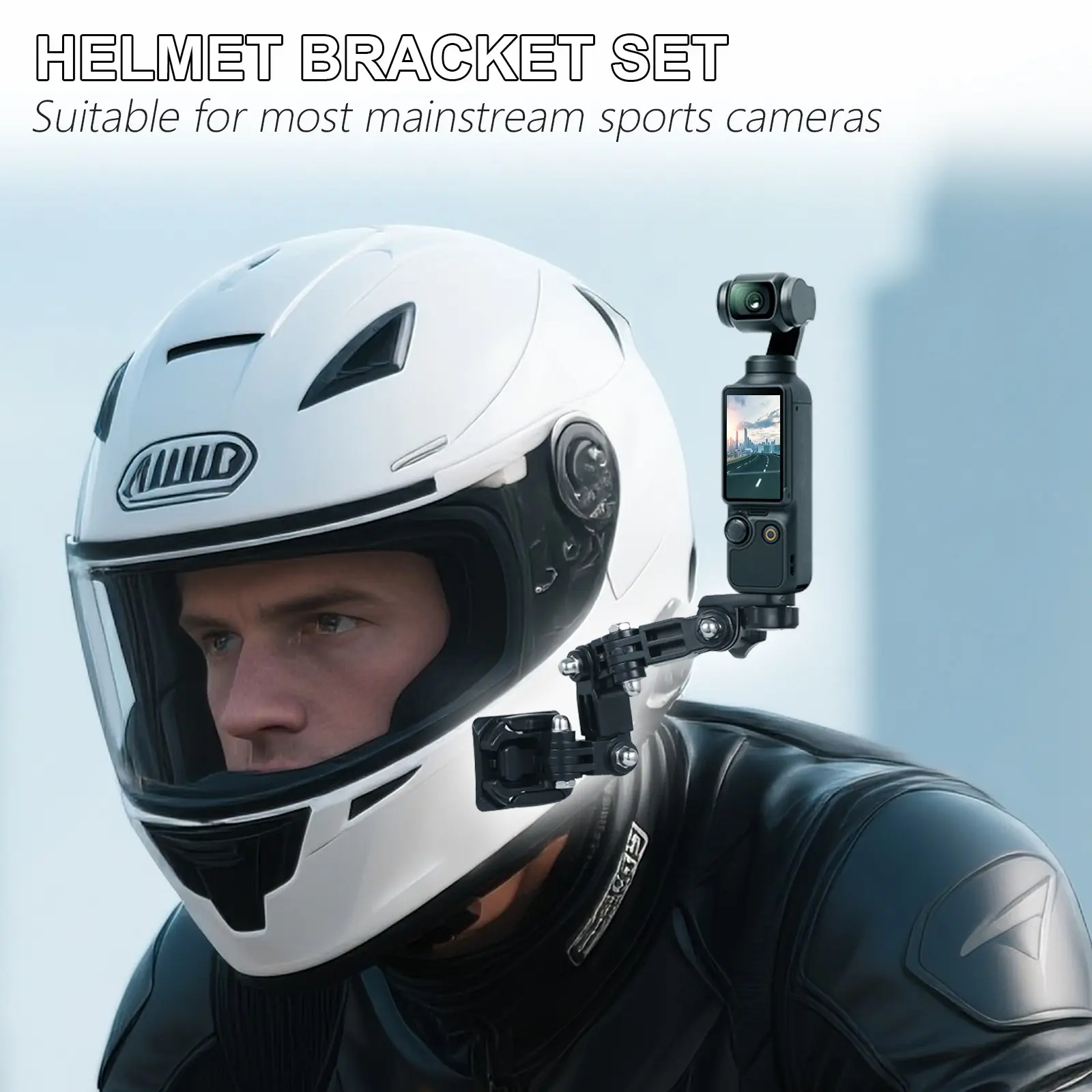 Helmet Mount Kit for Action Cameras, Compatible with Gopro and Dji, Sports Camera Accessories, Stable Installation, Captures Cycling Adventures, Freezes Speed Moments