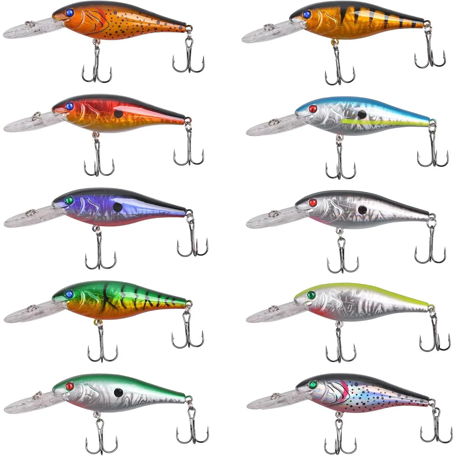 Fishing Lures Kit Crankbait Minnow Hard  Set Deep Diving Jerkbait Swimbait Popper Pencil Walleye Lures Artificial Fishing  for Bass Trout Redfish Saltwater Freshwater Fishing Lure
