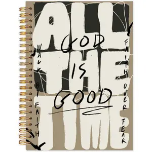 Christian Spiral Notebook | God Is Always Good Bible Journal, Religious Writing Notebook, Bible Notebook, Christian Gift, for Women and Men, 13.97x21.08 cm, Lined Paper Cover