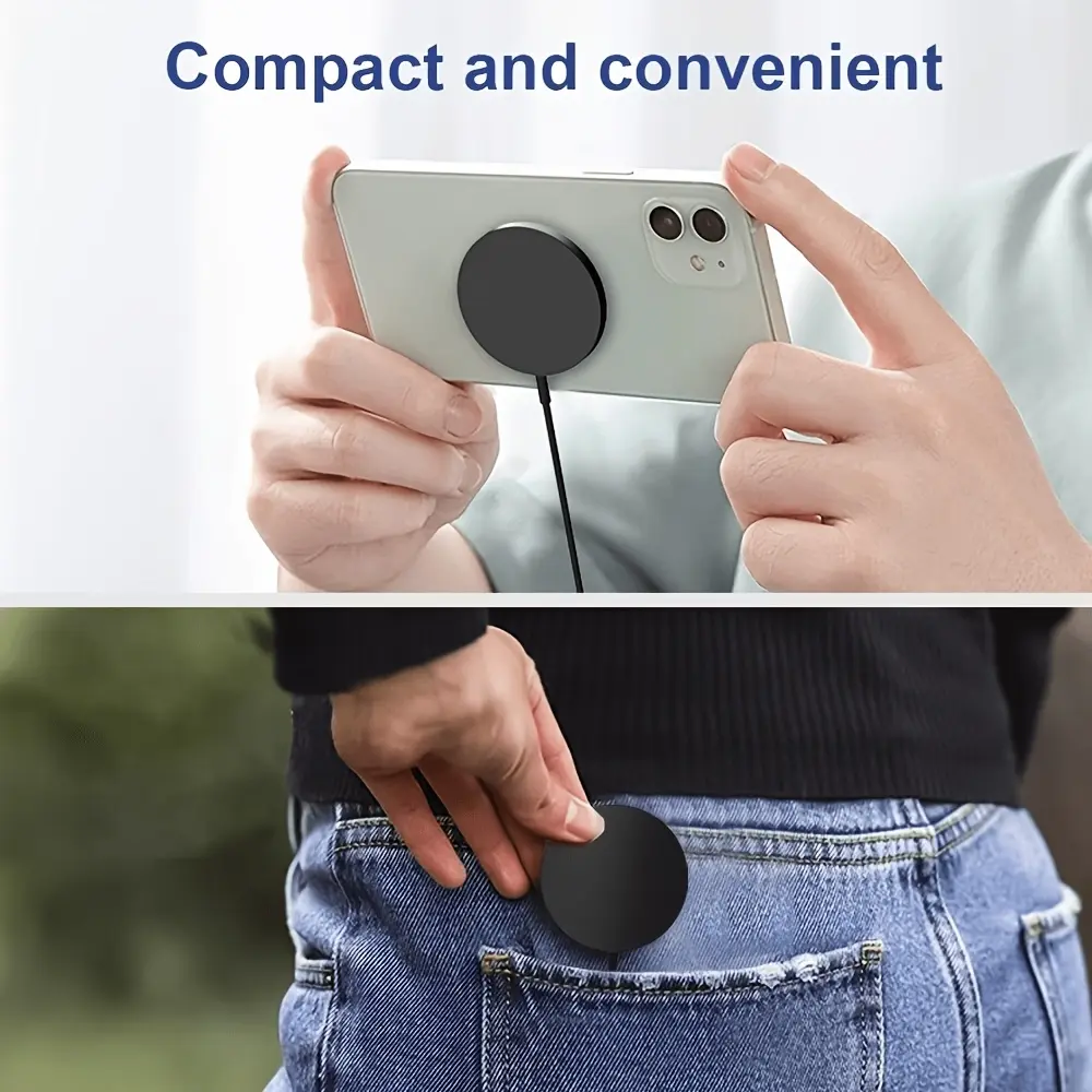 [1pcs, 2pcs, 3pcs, 5Pcs] A Fast-charging Magnetic Wireless Charger 15W Charging Pad, Compatible with iPhone 16/15/14/13/12/11, 5W Samsung S24/S23/S23 Ultra/S22/S22+/S22 U, with Dual Input USB-C/A Ports, Compatible, with Smart Overcharge Protection