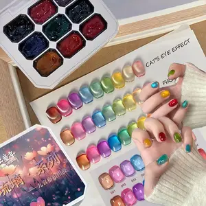 9 Color Solid Glass Jelly Nail Polish Gel Set, High Saturation Glossy Manicure Kit, Fashion LED Nail Art, Perfect Gift