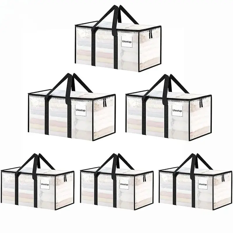 Stackable Storage Bins, 3-Pack Large Capacity Transparent Plastic Organizers with Durable Flip-Top Lids for Bedroom Closet and Household Items, Stackable Bins, Functional, Multi-Purpose, Boxes, Closet Organization