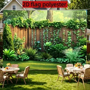 2D Flat 1PC Polyester Lush Garden Backdrop Greenery Fence Decor for Indoor & Outdoor Themed Party, Garden Gathering, Photo Booth, Wall Decor, Home Decoration, Event Background, Available in Multiple Sizes