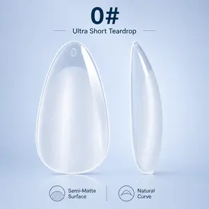 120/240PCS Almond Gel Nail Tips Short Fake Nails for Press on Nails Clear Acrylic Nails Tips, 12 Sizes Full Cover Nail tips Almond Soft Gel Nail Tips False Nails Extension Artificial Fingernail,dog