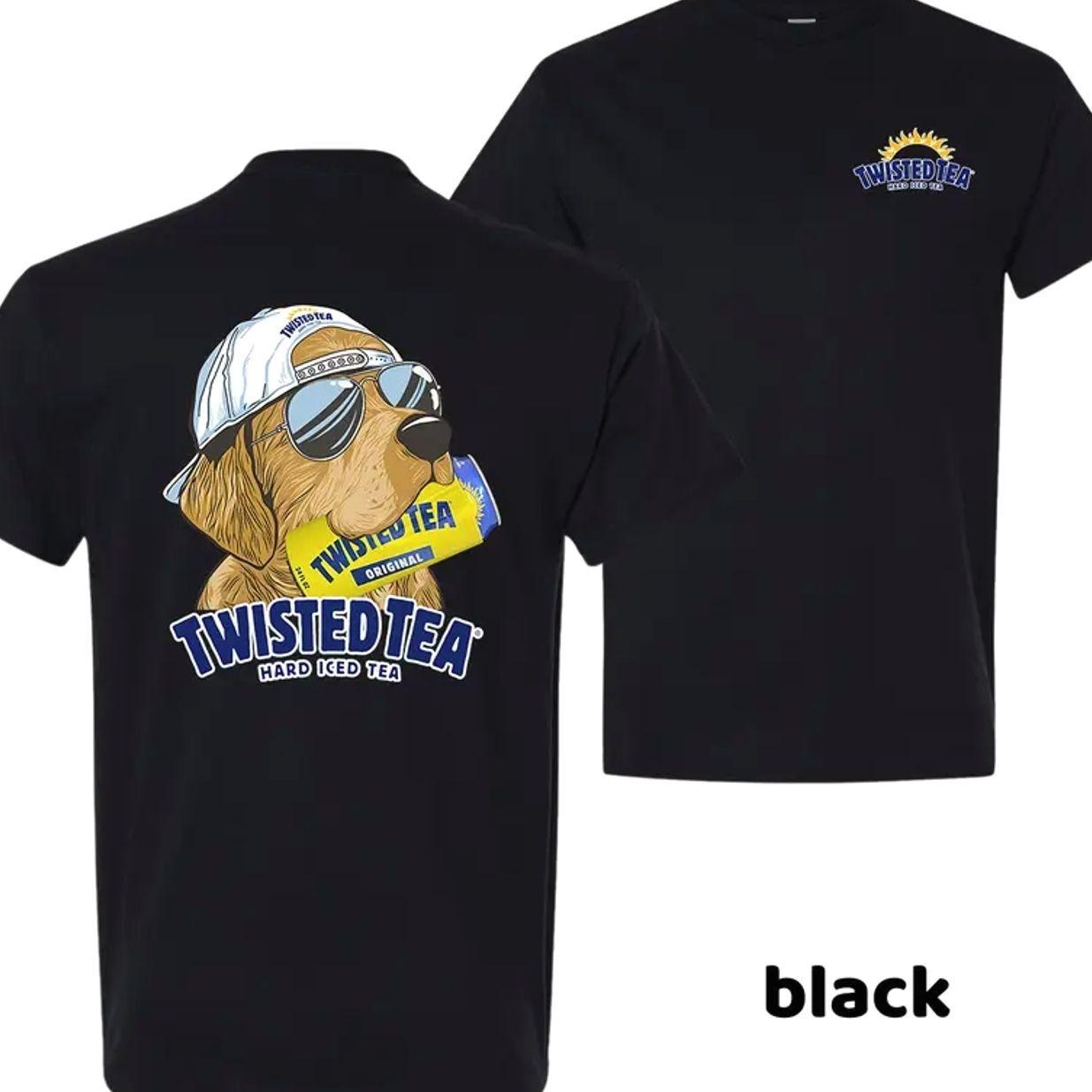 Men’s Twisted Tea Hunting Dog T-shirt, 2-Sided Graphic Twisted Tea Beer Tee, Casual Streetwear, Menswear Top, For Men And Women.