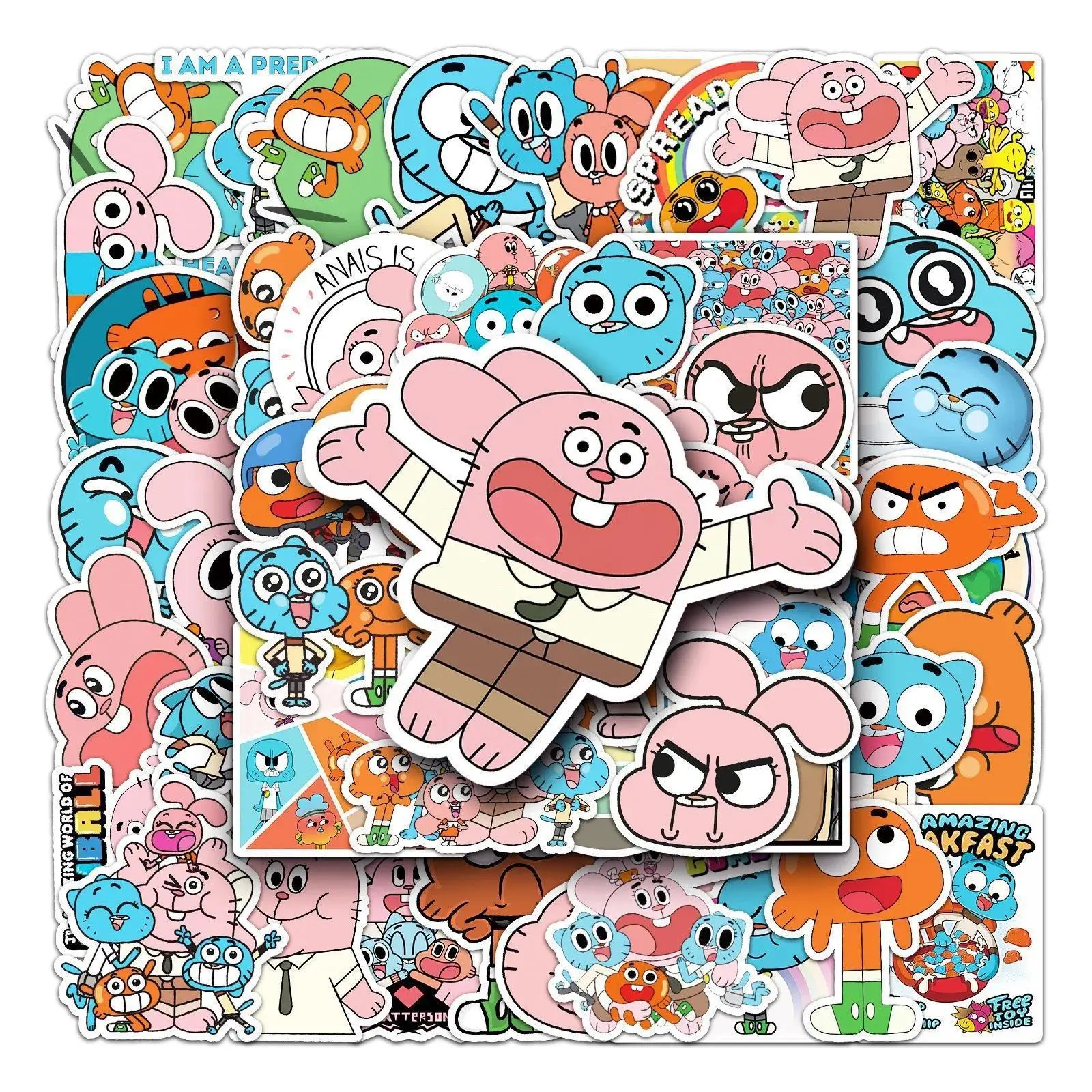 50Pcs The Amazing World of Gumball Stickers Darwin Gumball DIY Sticker Scrapbooking Phone Luggage Skateboard Waterproof Decals