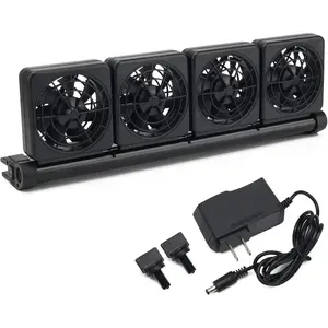 Adjustable 4 Head Aquarium Cooling Fan 2 Wind Speed Fish Tank Chiller, 2/3/4 Head Optional, for Aquarium Water Tank Cooling