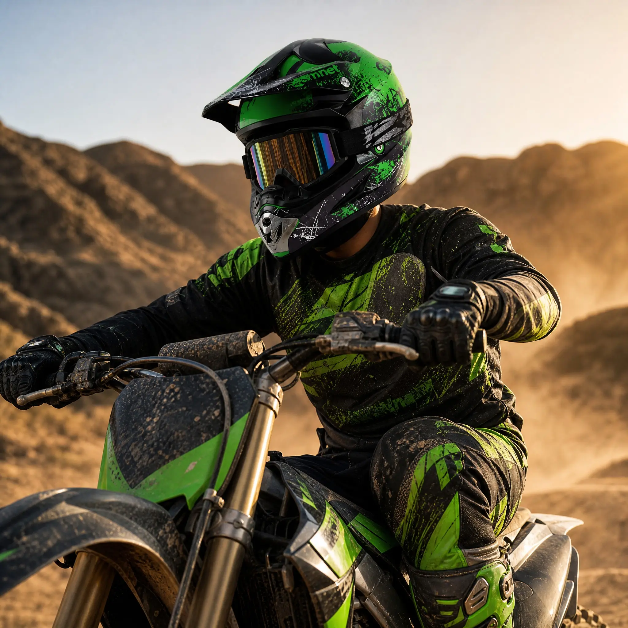 Dirt Bike Helmets Kids Motorcycle Helmet Youth ATV Motocross Full Face Men Women Off-Road Mountain Bike Helmet Adult with(Gloves Goggles Mask) DOT Approved 4Pcs Set