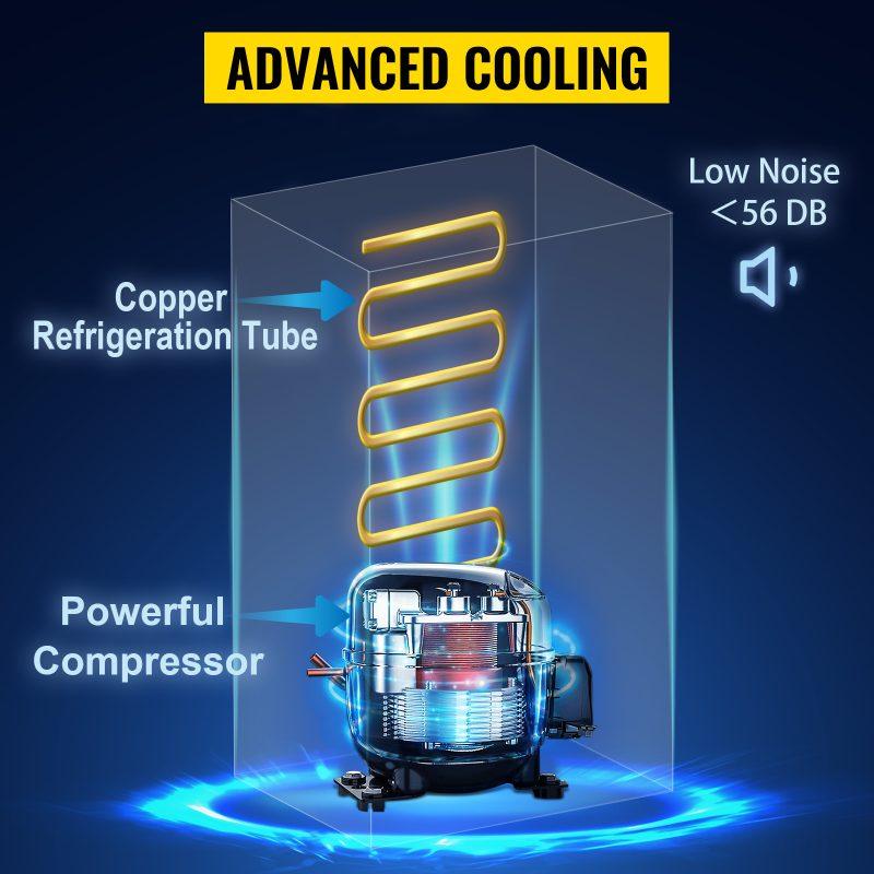 VEVOR Commercial Refrigerator, Display Fridge Upright Beverage Cooler, Glass Door with LED Light for Home, Store, Gym or Office, (23 cu. ft. Double Swing Door)