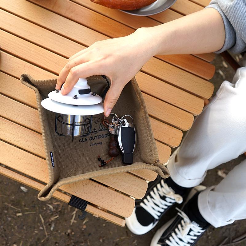 CLS camping storage tray travel storage box camping portable folding square sundries storage tray camping storage